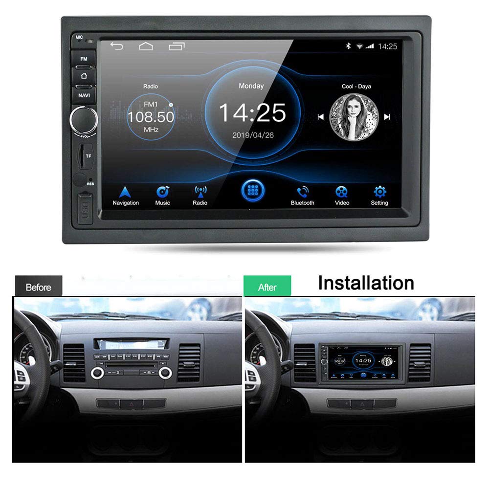 Autoradio Android CarPlay, 6.2 , Android Auto, Bluetooth, Wifi, GPS, USB,  mains libres, mirrorlink, lecteur multimédia, unité centrale B170C, 1 Din,  pour voiture