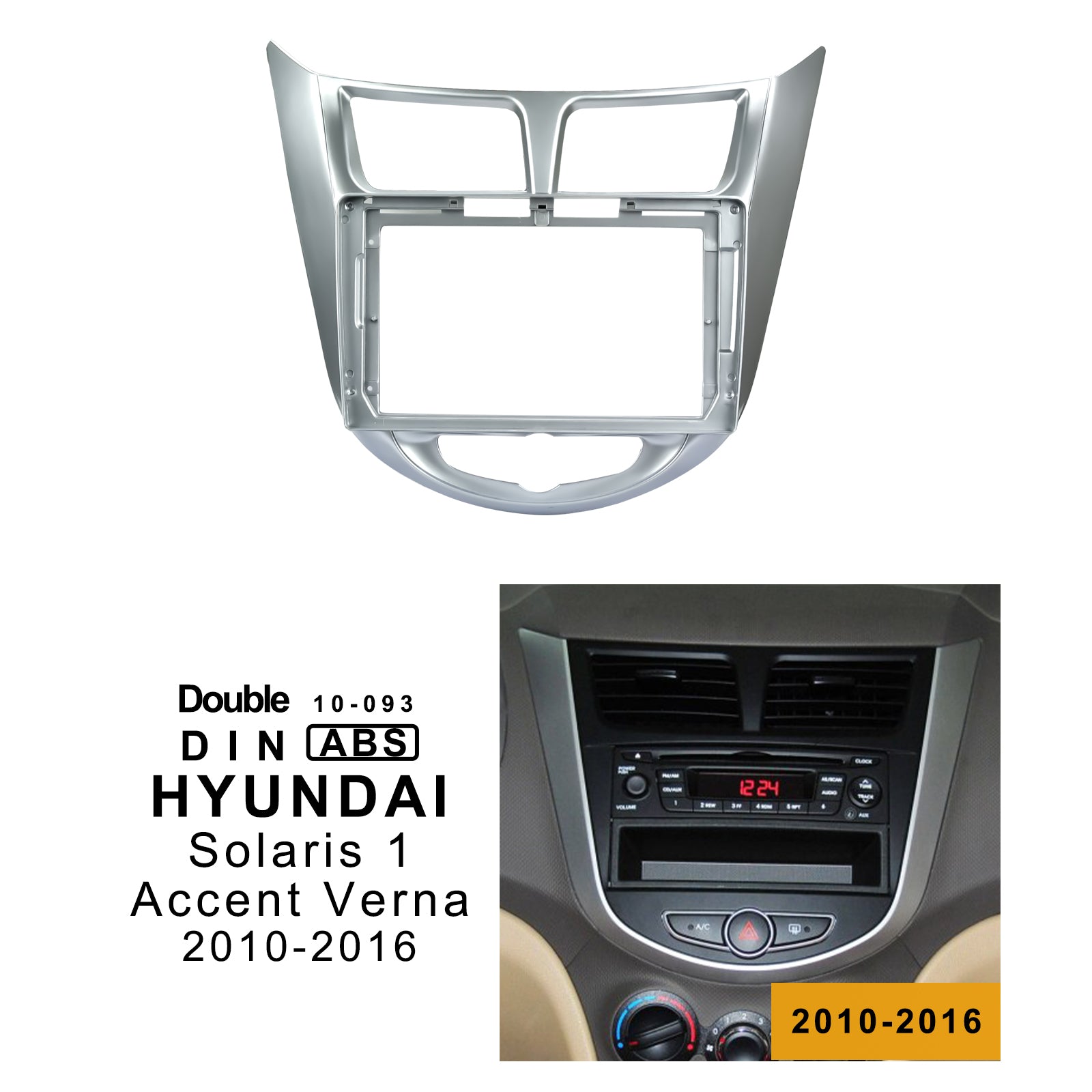Car Radio In-Dash Mounting Frame Radio Installation Fascia for HYUNDAI Solaris 1 Accent Verna 2010-2016 with 9 inch Screen Car Stereo - lexxson official store