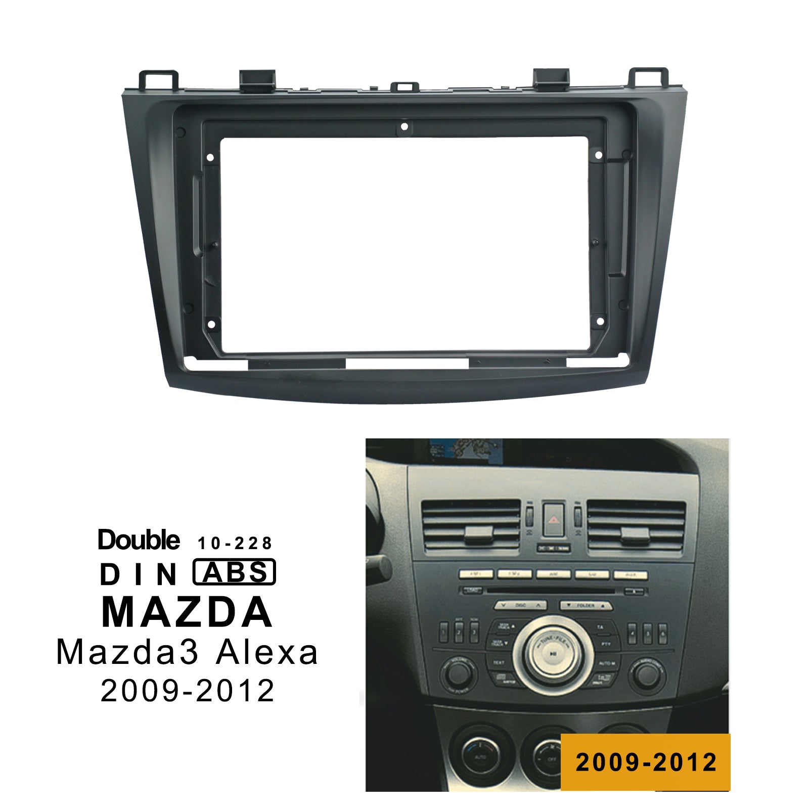 Car Radio In-Dash Mounting Frame Radio Installation Fascia for Mazda Mazda3 Alexa 2009-2013 with 9 inch Screen Car Stereo - lexxson official store