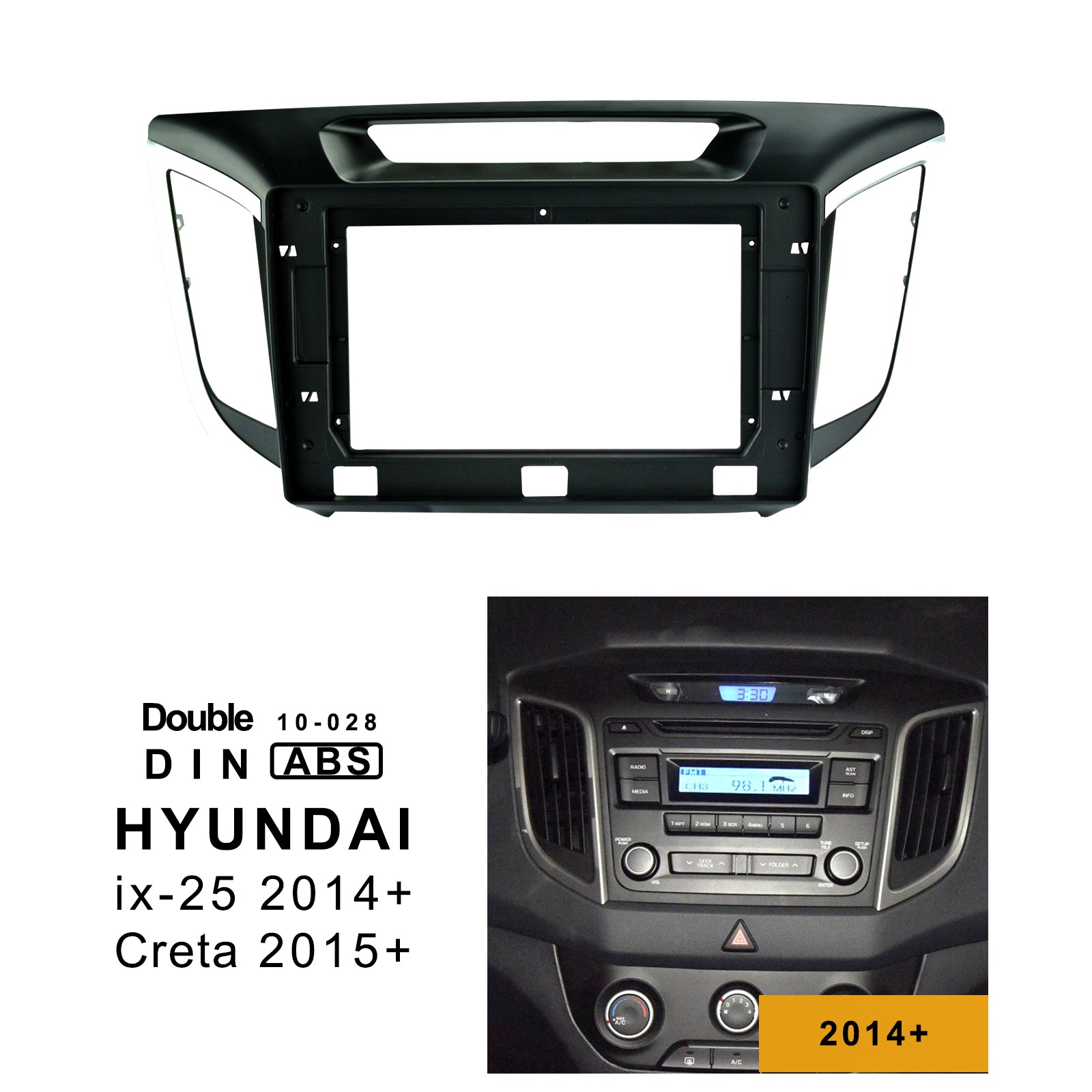 Double Din car Radio In-Dash Mounting Frame for Hyundai  IX25 CRETA 2014-2018 | car head unit Radio Installation fascia Facia for 10.1 inch car stereo Radio in Hyundai  IX25 CRETA 2014-2018 - lexxson official store