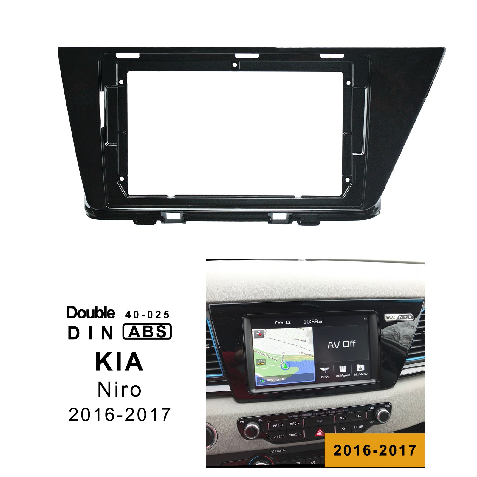 Double Din car Radio In-Dash Mounting Frame for Kia NIRO 2016-2018  | car head unit Radio Installation fascia Facia for 9 inch car stereo Radio in Kia NIRO 2016-2018 - lexxson official store