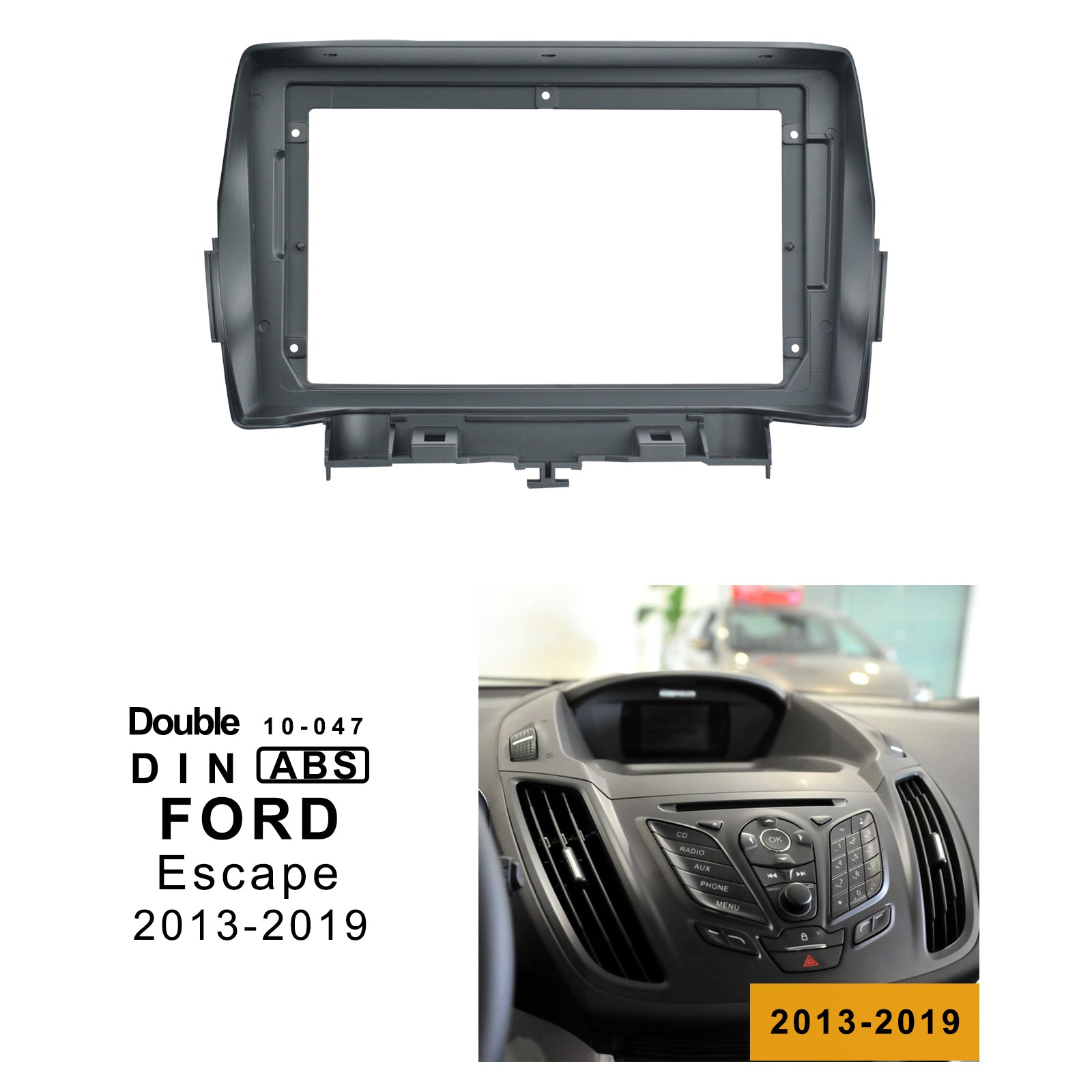 Car Radio In-Dash Mounting Frame Radio Installation Fascia for  FORD Kuga 2013-2019 with 9 inch Screen Car Stereo - lexxson official store