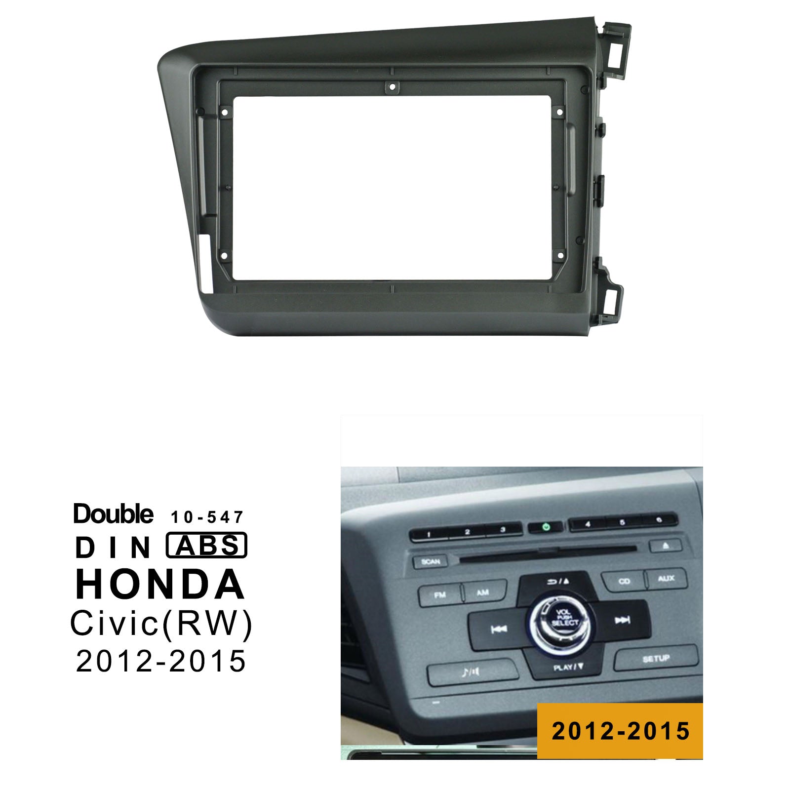 LEXXSON Car Radio In-Dash Mounting Frame Radio Installation Fascia for 9 inch Screen Car Stereo for HONDA  CIVIC (RW) 2012-2015 - lexxson official store