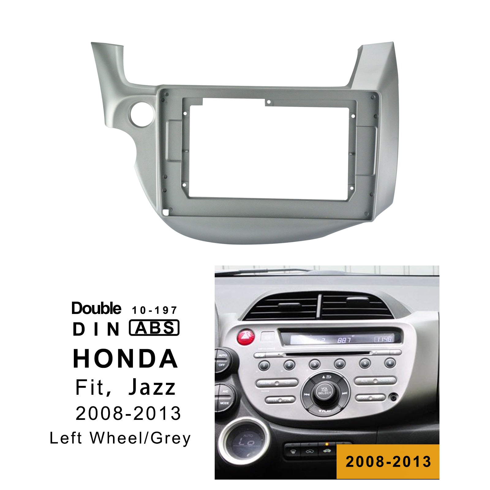 Car Radio In-Dash Mounting Frame Radio Installation Fascia for Honda Fit Jazz (LW) 2008-2013 with 10.1 inch Screen Car Stereo - lexxson official store