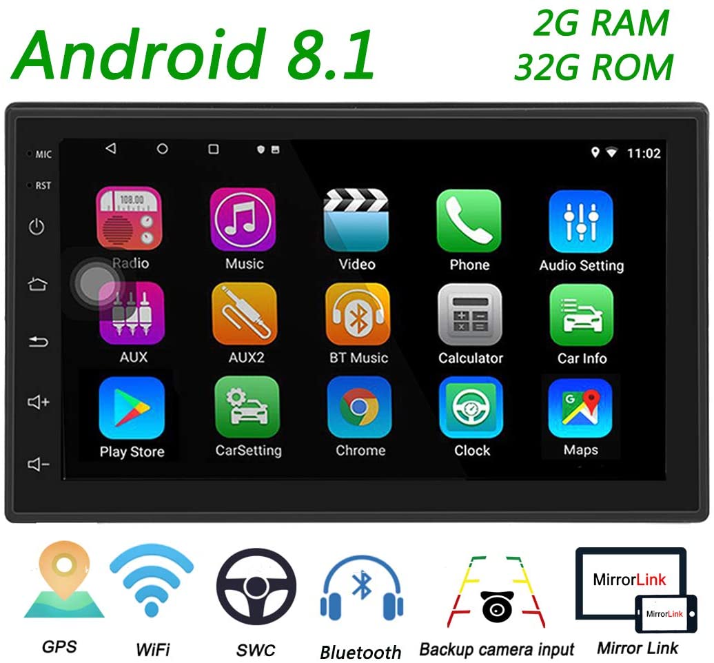 LEXXSON Android 8.1 Car Stereo 2 Din GPS Navigation Bluetooth 7