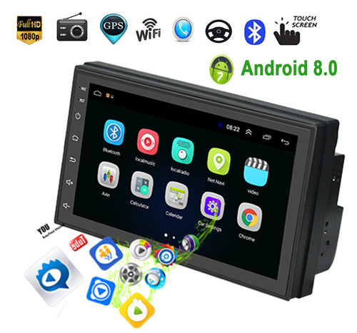 Android 6.0 Car Radio 1024x600 GPS Navigation Bluetooth USB Player 1G DDR3 + 16G NAND Memory Flash - lexxson official store