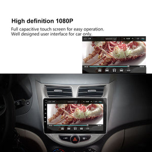 Android 6.0 Car Radio Stereo 9 inch Capacitive Touch Screen High Definition GPS Navigation Bluetooth USB Player 1G DDR3 + 16G NAND Memory Flash for Hyundai Solaris 2010 - 2017 - lexxson official store