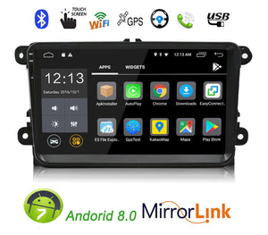 2DIN Android 8.0 Car Radio Stereo 9in Capacitive Touch Screen High Definition GPS Navigation Bluetooth USB Player 1G DDR3 + 16G NAND Memory Flash for VW Passat Golf MK5 MK6 Jetta T5 EOS POLO Touran Seat Sharan - lexxson official store